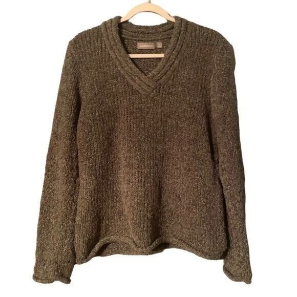 Croft & Barrow Wool Blend Sweater Large Cabincore Chunky Fisherman Heritage - Picture 1 of 9